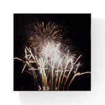 White and Gold Fireworks I Paperweight