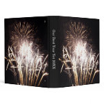 White and Gold Fireworks I Patriotic Celebration 3 Ring Binder