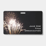 White and Gold Fireworks I Patriotic Celebration Badge