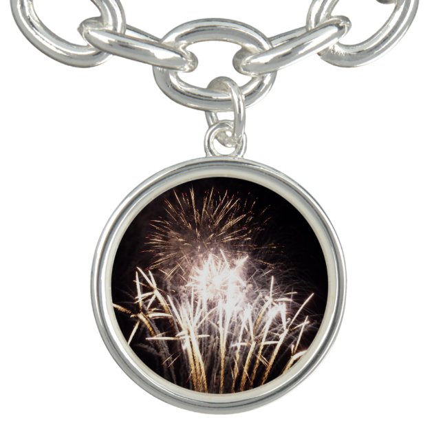 White and Gold Fireworks I Patriotic Celebration Bracelet (Design)