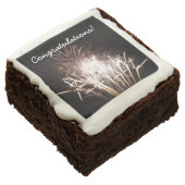 White and Gold Fireworks I Patriotic Celebration Brownie (Angled)