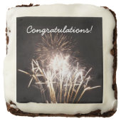 White and Gold Fireworks I Patriotic Celebration Brownie (Front)