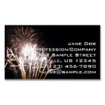 White and Gold Fireworks I Patriotic Celebration Business Card Magnet