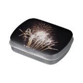 White and Gold Fireworks I Patriotic Celebration Candy Tin (Side)