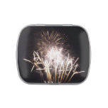 White and Gold Fireworks I Patriotic Celebration Candy Tin