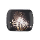 White and Gold Fireworks I Patriotic Celebration Candy Tin (Top)