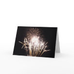 White and Gold Fireworks I Patriotic Celebration Card