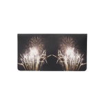 White and Gold Fireworks I Patriotic Celebration Checkbook Cover