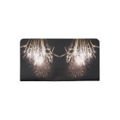 White and Gold Fireworks I Patriotic Celebration Checkbook Cover (Back)