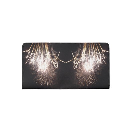 White and Gold Fireworks I Patriotic Celebration Checkbook Cover (Back)