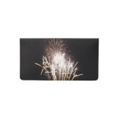 White and Gold Fireworks I Patriotic Celebration Checkbook Cover (Front)