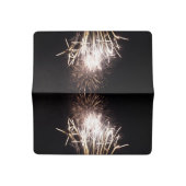 White and Gold Fireworks I Patriotic Celebration Checkbook Cover (Open)