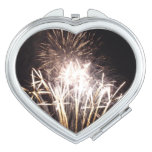 White and Gold Fireworks I Patriotic Celebration Compact Mirror