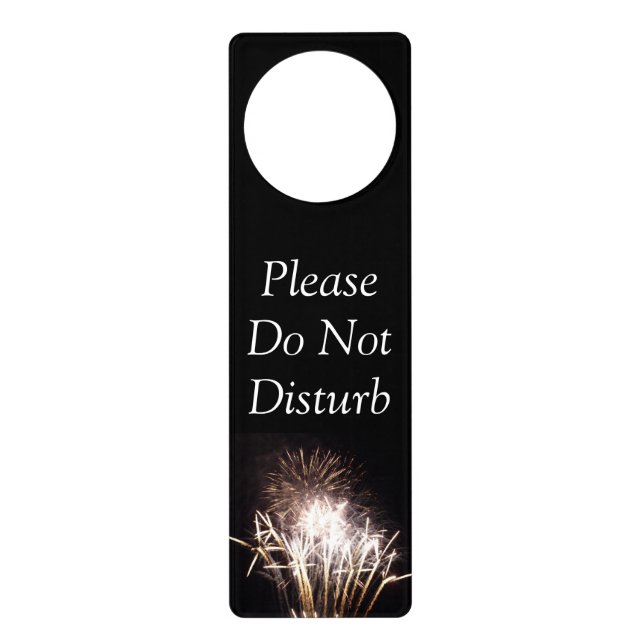 White and Gold Fireworks I Patriotic Celebration Door Hanger (Front)