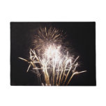 White and Gold Fireworks I Patriotic Celebration Doormat