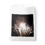 White and Gold Fireworks I Patriotic Celebration Favor Bag