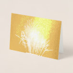 White and Gold Fireworks I Patriotic Celebration Foil Card