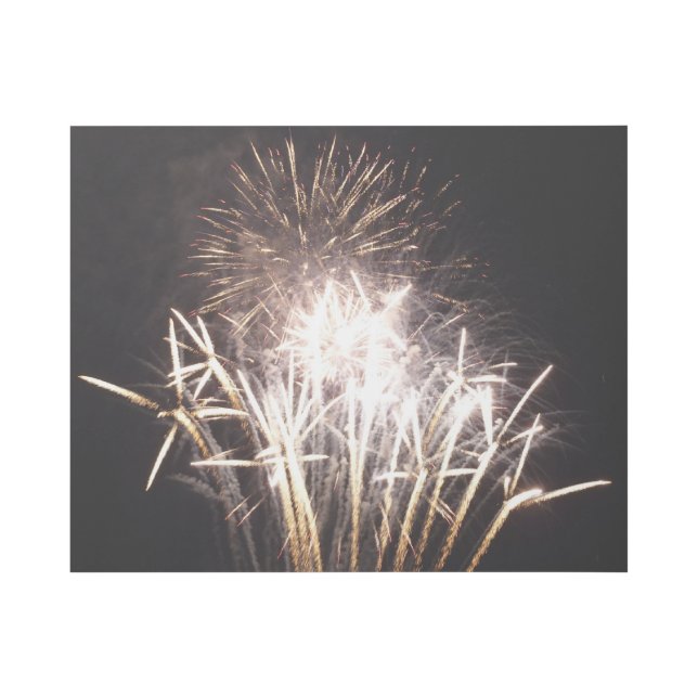 White and Gold Fireworks I Patriotic Celebration Gallery Wrap (Front)