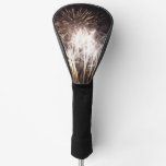 White and Gold Fireworks I Patriotic Celebration Golf Head Cover