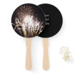 White and Gold Fireworks I Patriotic Celebration Hand Fan