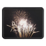 White and Gold Fireworks I Patriotic Celebration Hitch Cover