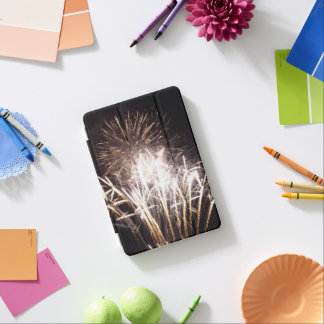 White and Gold Fireworks I Patriotic Celebration iPad Mini Cover