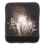 White and Gold Fireworks I Patriotic Celebration Luggage Handle Wrap