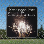 White and Gold Fireworks I Patriotic Celebration Metal Sign