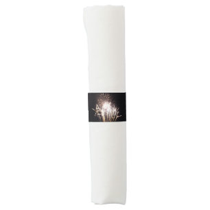White and Gold Fireworks I Patriotic Celebration Napkin Bands