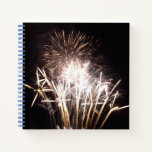 White and Gold Fireworks I Patriotic Celebration Notebook