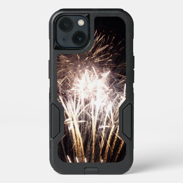 White and Gold Fireworks I Patriotic Celebration Otterbox iPhone Case (Back)