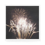White and Gold Fireworks I Patriotic Celebration Paper Napkins
