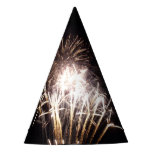 White and Gold Fireworks I Patriotic Celebration Party Hat