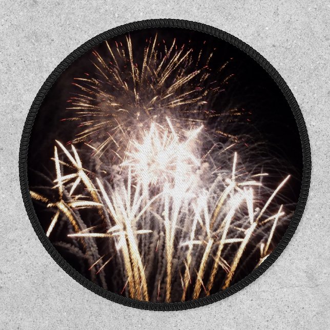 White and Gold Fireworks I Patriotic Celebration Patch (Front)