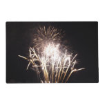White and Gold Fireworks I Patriotic Celebration Placemat