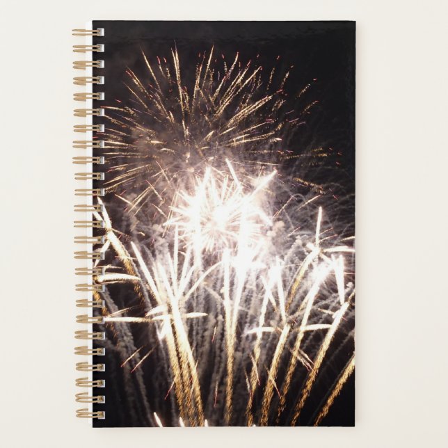 White and Gold Fireworks I Patriotic Celebration Planner (Front)
