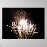 White and Gold Fireworks I Patriotic Celebration Poster