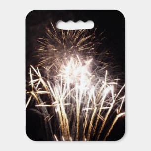 White and Gold Fireworks I Patriotic Celebration Seat Cushion