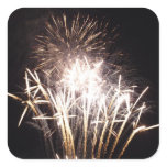 White and Gold Fireworks I Patriotic Celebration Square Sticker