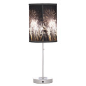 White and Gold Fireworks I Patriotic Celebration Table Lamp (Back)