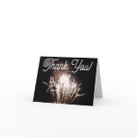 White and Gold Fireworks I Patriotic Celebration Thank You Card