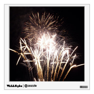 White and Gold Fireworks I Patriotic Celebration Wall Decal