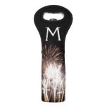 White and Gold Fireworks I Patriotic Celebration Wine Bag
