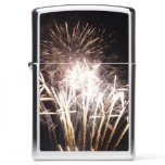 White and Gold Fireworks I Patriotic Celebration Zippo Lighter