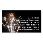 White and Gold Fireworks II Patriotic Celebration Business Card Magnet