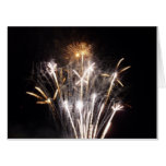 White and Gold Fireworks II Patriotic Celebration Card