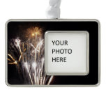 White and Gold Fireworks II Patriotic Celebration Christmas Ornament