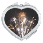 White and Gold Fireworks II Patriotic Celebration Compact Mirror
