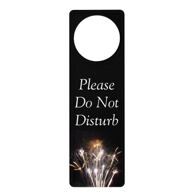 White and Gold Fireworks II Patriotic Celebration Door Hanger (Front)