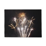 White and Gold Fireworks II Patriotic Celebration Doormat